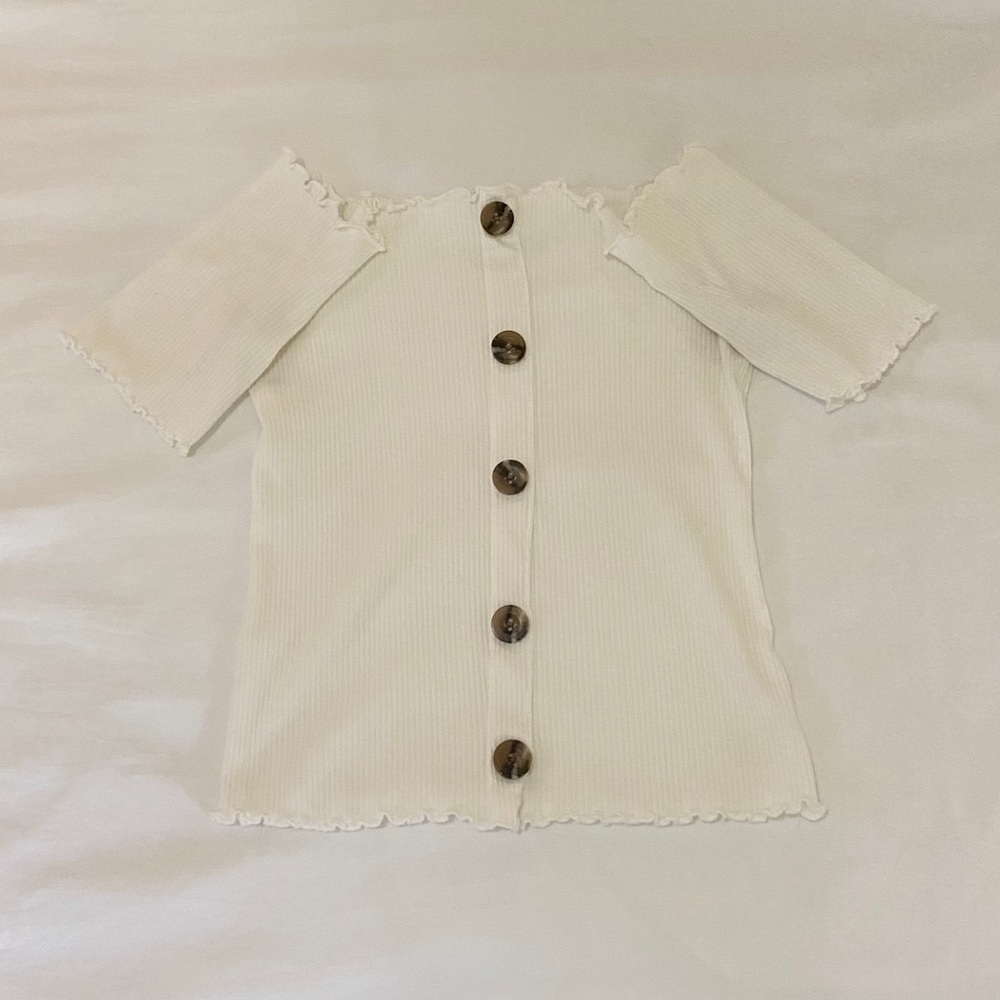 Short sleeve off the shoulder top